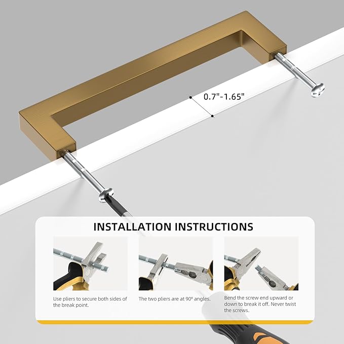 goldenwarm 30 Pack Champagne Bronze Cabinet Pulls Gold Cabinet Handles 5 Inch Champagne Drawer Pulls Brushed Bronze Drawer Handles Kitchen Dresser Hardware T Bar Square Hardware for Dresser Bedroom