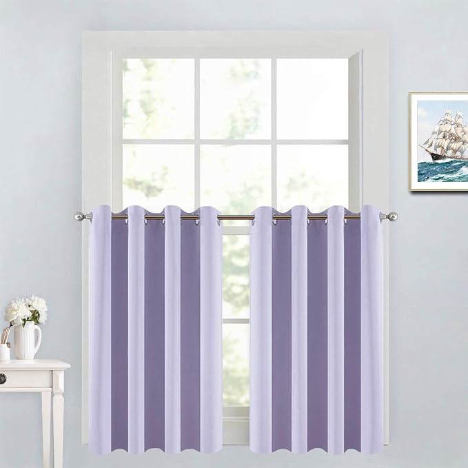 Yakamok Lilac Blue Room Darkening Window Curtains 52x36 Inch by Yakamok