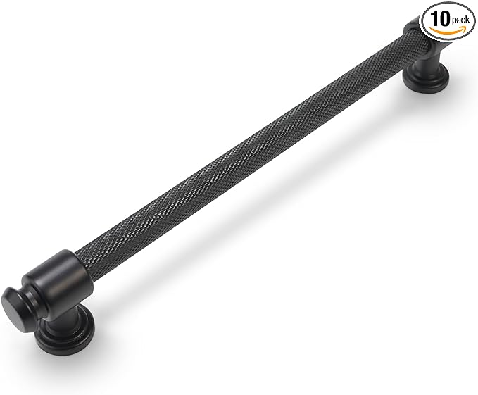 10 Pack 6-1/4 inch(160mm) Matte Black Cabinet Handles and Pulls - Drawer Handles for Kitchen and Dresser
