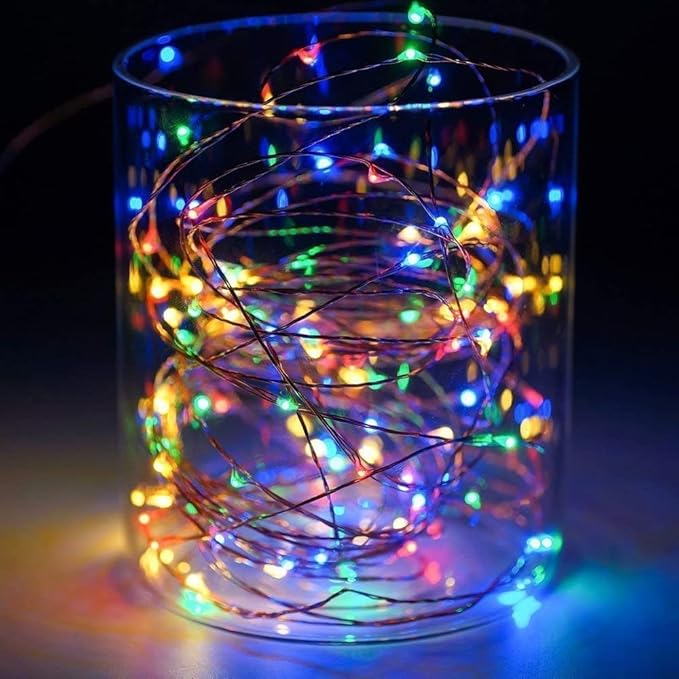 Sanniu Led Fairy Lights Battery Operated, 6 Packs Mini Battery Powered Copper Wire Starry String Lights for Christmas,Bedroom,Wedding,Parties,Patio,Indoor,Home Decoration (5m/16ft Multicolor)