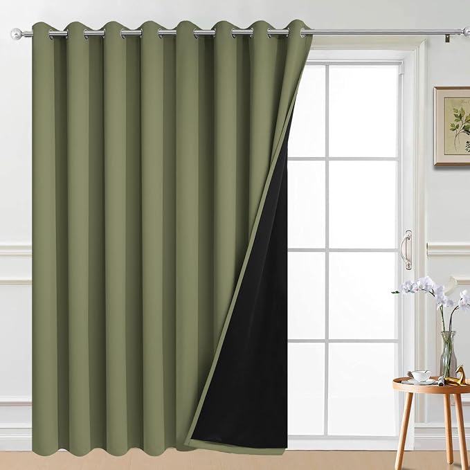 Yakamok Sage 100% Blackout Patio Door Curtain Panels W100 x L96, 1 Panel | by Yakamok