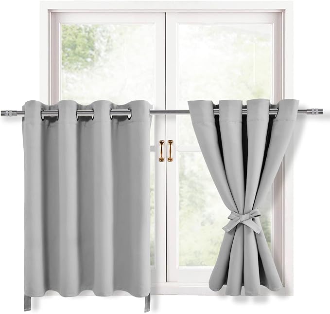 Blackout Curtains for Bedroom, 52 x 30 Inch, 2 Panels | Thermal Insulated & by Hiasan