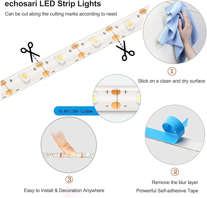 LED Strip Lights Battery Operated, 9.8 Ft 90 LED Led Strip Lights with Remote Timer Dimmable, Waterproof Flexible Lights Strip for Indoor Outdoor TV Table Bedroom Boat Kitchen (Warm White)