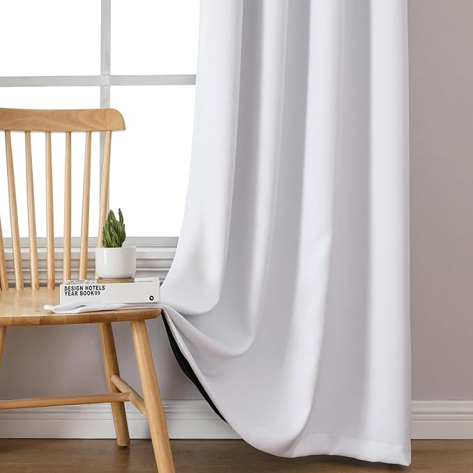 ChrisDowa White 100% Blackout Curtains - Image 7