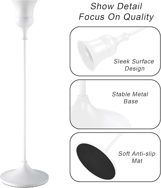 Candlestick Holders White, 6 Packs Taper Candle Holder for Candlesticks, Candle Sticks Holder Decor for Home Decor