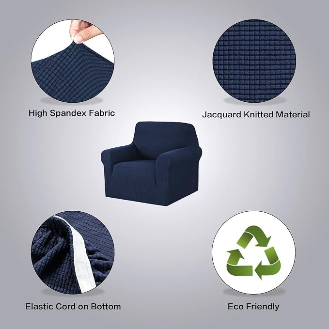 H.VERSAILTEX Stretch Chair Cover 1 Piece Armchair Slip Covers - Image 4