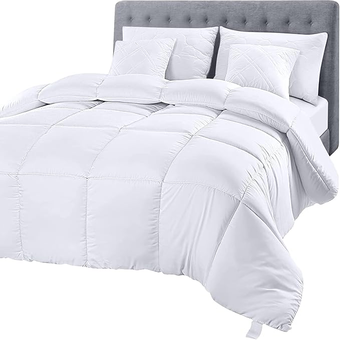 Utopia Bedding Comforter Duvet Insert, Quilted Comforter with Corner Tabs, Box Stitched Down Alternative Comforters Twin XL Size (White)