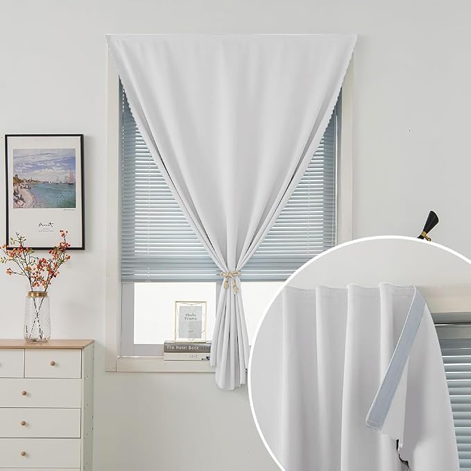 Blackout Curtains for Bedroom Sticky Curtain Blackout Window Cover Self - Image 2