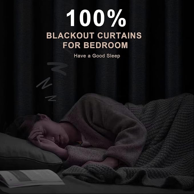 INOVADAY 100% Blackout Linen Curtains - Image 2