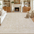 8x10 Area Rugs Living Room: Bedroom Washable Carpet Natural Beige | Large by Luxturiy