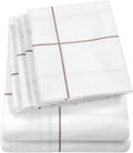 King Size Bed Sheets - 6 Piece 1500 Supreme Collection Fine Brushed Microfiber Deep Pocket King Sheet Set Bedding - 2 Extra Pillow Cases, Great Value, King, Window Pane White