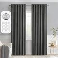 MIULEE Grey Back Tab Blackout Curtains 52x72 Inches Long 2 Panels Set | Rod by MIULEE