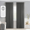 MIULEE Grey Back Tab Blackout Curtains 52x84 Inch Length 2 Panels Set | Rod by MIULEE