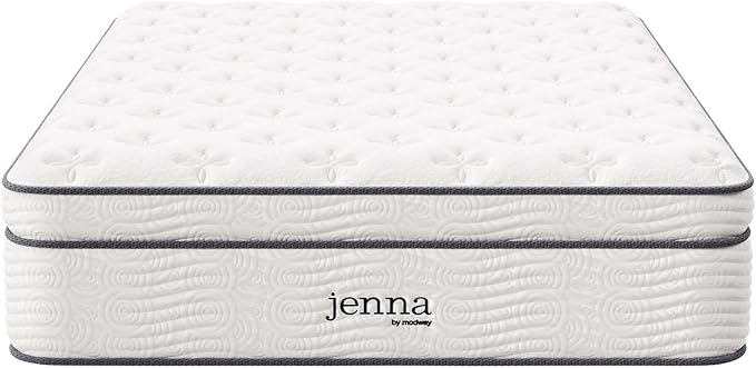 Modway Jenna 14” Innerspring and Memory Foam Full Mattress With Individually Encased Coils