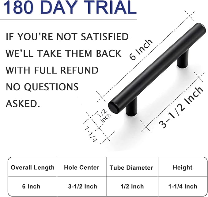 HBL' 20 Pack | 3-1/2 Inch Center to Center Matte Black Cabinet Pulls Kitchen Cabinet Handles, Made of Stainless Steel, Ideal for Cabinet,Drawer,Cupboard and Wardrobe.