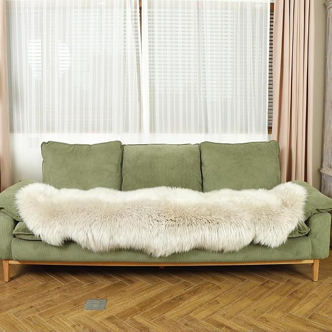 LLB Genuine Sheepskin Area Rug Wool Rug Fur Carpet Fluffy Shaggy Fur Rug - Image 5