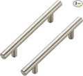 JOY DECOR 3 Pack Cabinet Handles, Brushed Nickel Cabinet Pulls, 3-3/4 in Hole Center Kitchen Cabinet Handles, Stainless Steel T Bar Handles for Dresser Drawers