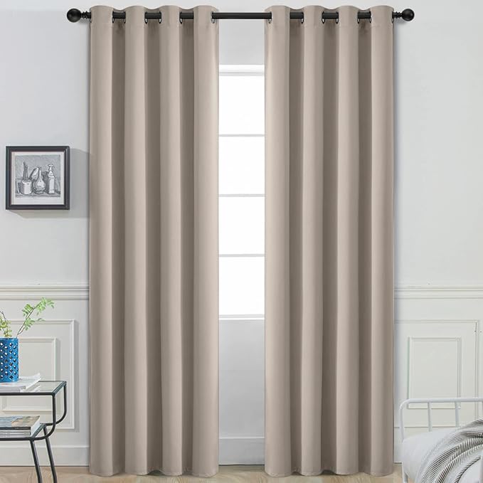 Yakamok Room Darkening Curtains 52x90 inch Length Natural-Living Room | 2 panels by Yakamok
