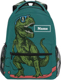 Custom Children's Name School Backpack Personalized Schoolbag Skateboard DinosaurTravel Bag for Teens Girls Boys