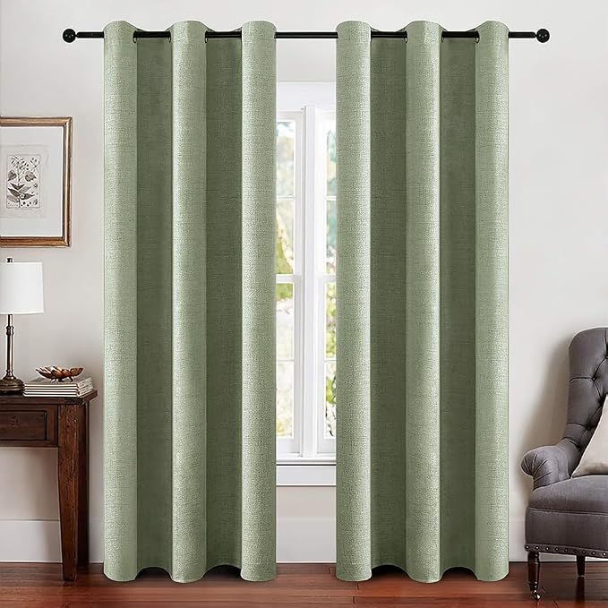 MIULEE 100% Blackout Linen Curtains by MIULEE