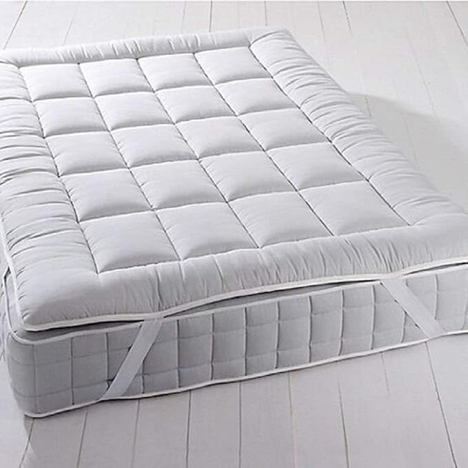 Royal Hotel Bedding Mattress Topper, King, 2 Inches Hypoallergenic Overfilled Down Alternative Anchor Bands Mattress Topper