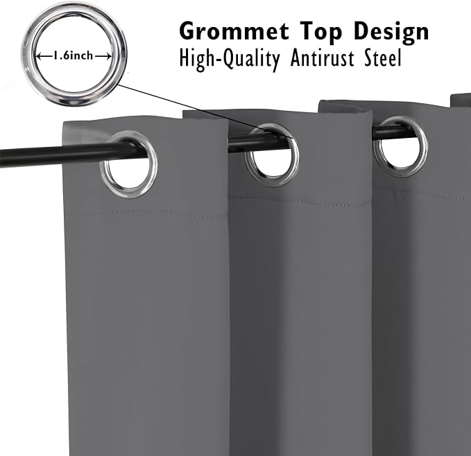 ChrisDowa Blackout Curtains for Bedroom and Living Room 80 Inches Long | 2 - Image 2