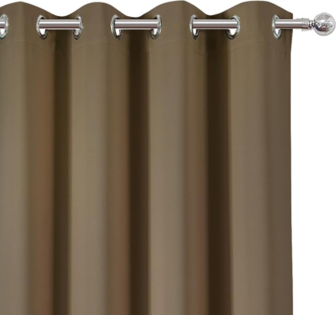 Blackout Curtains 52 x 108 inch/Brown Curtains Set of 2 Panels/Thermal - Image 6