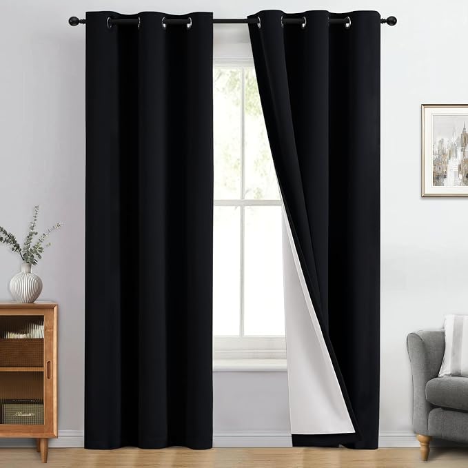 Yakamok Black 100% Blackout Curtains 84 Inches Long by Yakamok
