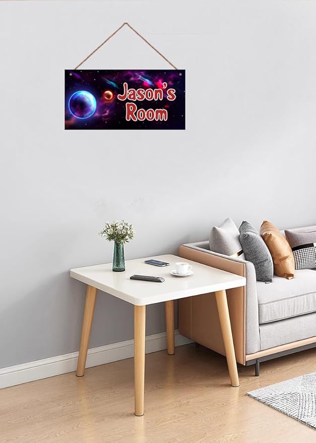 Personalized Sign Outer Space Room Décor Kids Room Decor, Universe Theme Little Man Cave Decor for Nursery, Stars Nursery Decor for Toddler Baby Boys Room Girls Bedroom