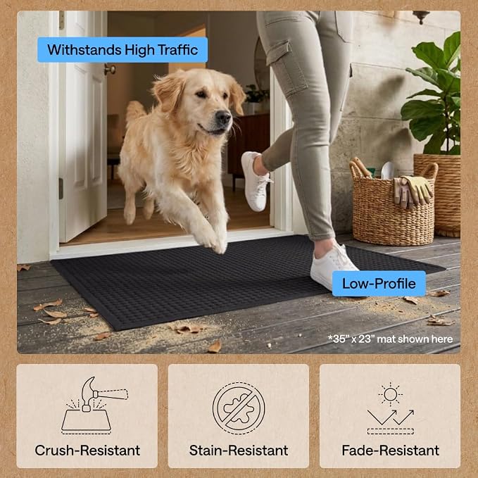 GORILLA GRIP® Ultra Absorbent Front Door Mat Outside Entrance 72x24, Traps Dirt - Image 5