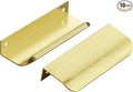 Ravinte Hardware 10 Pack Gold Cabinet Handles, 4 Inch (102mm) Finger Edge Pulls, 3 Inch Hole Center, Finger Pulls for Cabinets