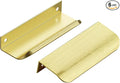 Ravinte Hardware 6 Pack Gold Cabinet Handles, 4 Inch (102mm) Finger Edge Pulls, 3 Inch Hole Center, Finger Pulls for Cabinets