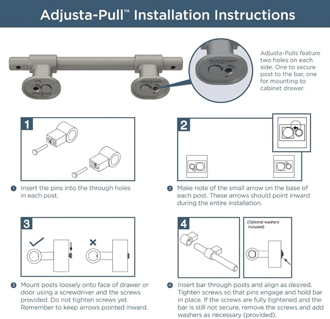 Franklin Brass Adjusta-Pull (5-Pack) Adjustable Drawer Pulls | Fits 1-3/8 to 6-5/16 Inch Hole Centers | Matte Black Cabinet Handles| Francisco P44365-FB-B