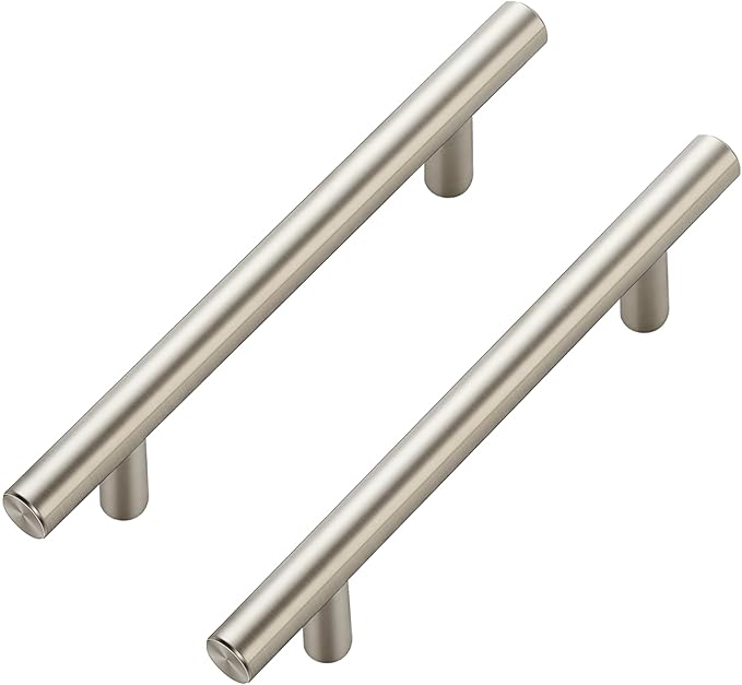 JOY DECOR 45 Pack Cabinet Handles, Brushed Nickel Cabinet Pulls, 4 in Hole Center Kitchen Cabinet Handles, Stainless Steel T Bar Handles for Dresser Drawers