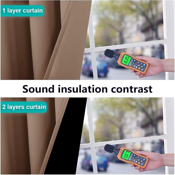 NICETOWN 100% Blackout Curtains Thermal, Noise Reduction and Privacy Curtains - Image 4
