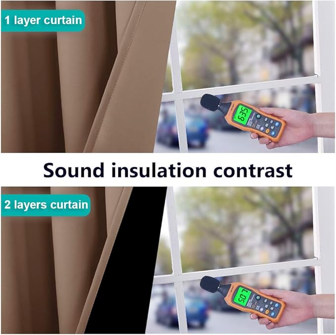 NICETOWN 100% Blackout Curtains Thermal, Noise Cancellation and Privacy Truly - Image 4