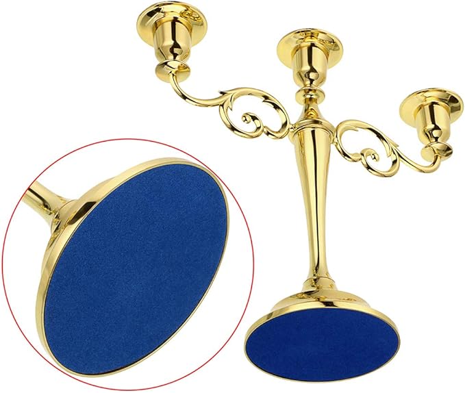 OwnMy 3 Arms Metal Candelabra Candlestick Silver European Elegant Candle Holder Candle Stand for Wedding Dining Table Christmas Party Home Decoration (Golden Tone)