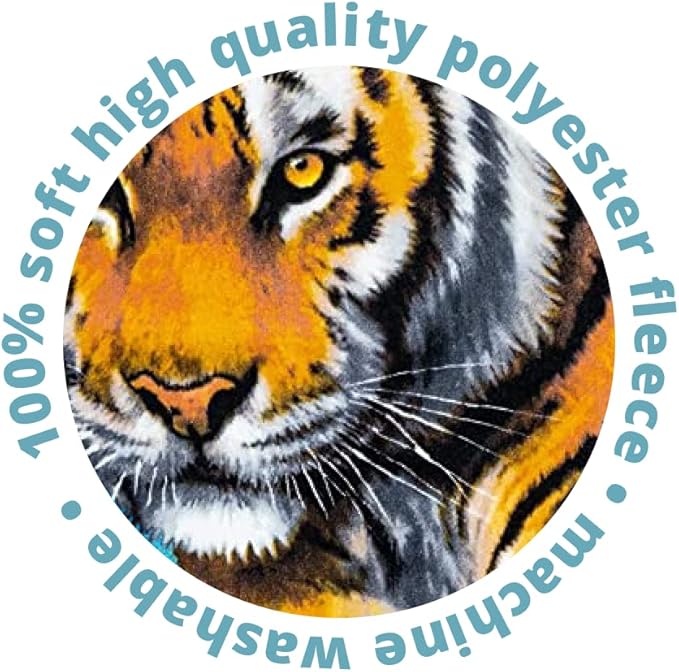 Dawhud Direct Moonlight Tiger Fleece Blanket for Bed 50x60 Inches Tiger Fleece Throw Blanket for Women, Men and Kids Super Soft Plush Tiger Blanket Throw Fleece Blanket Animal Blanket - Queen Size