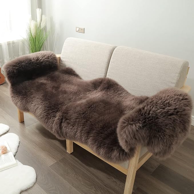 LLB Genuine Sheepskin Area Rug Wool Rug Fur Carpet Fluffy Shaggy Fur Rug - Image 3