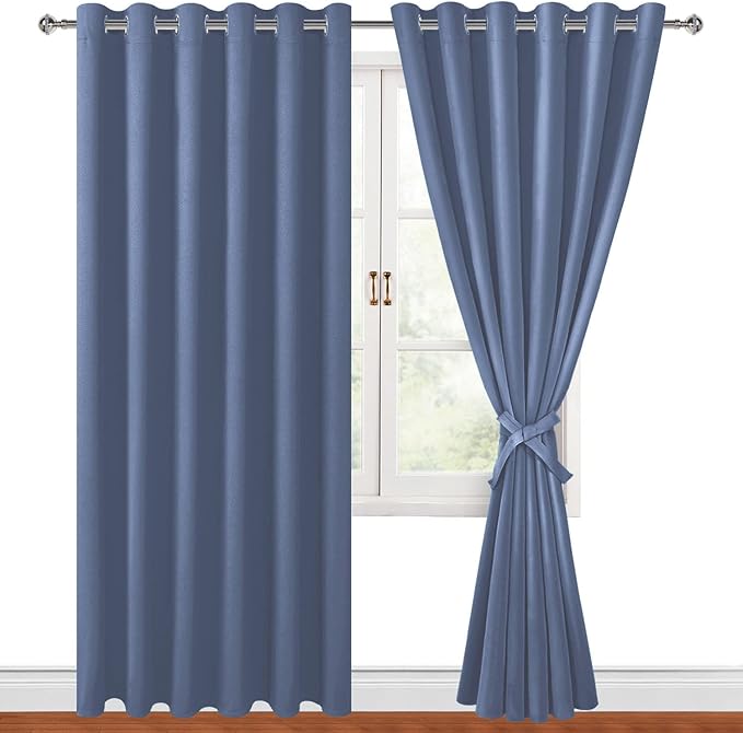 Grommet Blackout Curtains for Bedroom, 70 x 84 Inches, Window Drapes, Living by Hiasan