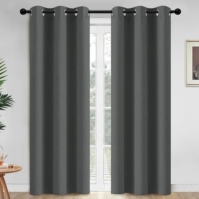 Yakamok Room Darkening Curtains 42x84 inch Length Dark Grey-Living Room | 2 by Yakamok