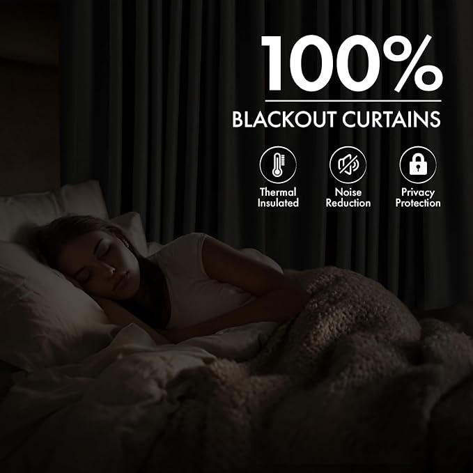 MIULEE Fall 100% Blackout Linen Curtains - Image 2