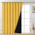 Yakamok Mustard Yellow Blackout Patio Door Curtain Panels W100 x L84, 2 Thick by Yakamok