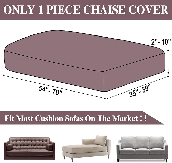 LA MEACK Couch Cushion Cover Chaise Lounge Cover Washable Separate Seat Chaise - Image 6