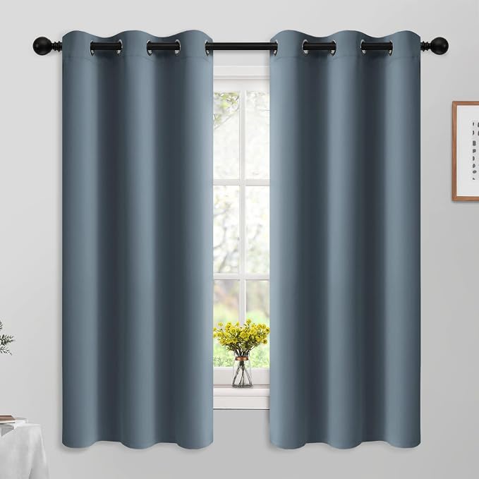 Yakamok Room Darkening Curtains 42x63 inch Length Stone Blue-Living Room | 2 by Yakamok
