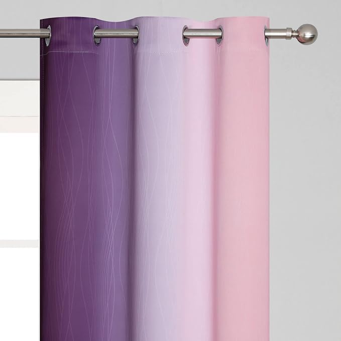 Pink and Purple Ombre Blackout Curtains - Image 4