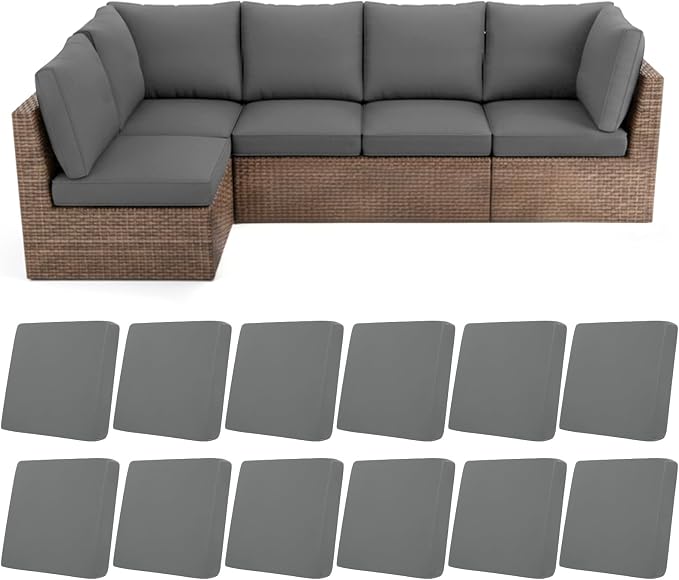 HEBE Outdoor Cushion Covers 12 Pcs, Stretch Patio Sofa Couch Cushion Cover | by HEBE