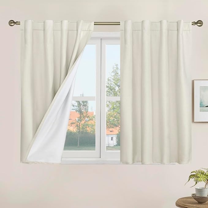 100% Blackout Short Linen Curtains by LAMIT
