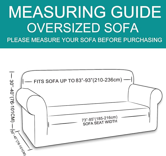 U-NICE HOME Oversized Stretch Couch Cover Slipcover, 1-Piece Sofa cover - Image 6
