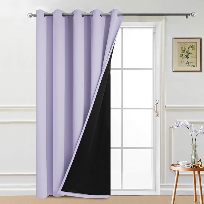 Yakamok Lilac 100% Blackout Patio Door Curtain Panels W70 x L84, 1 Panel | by Yakamok
